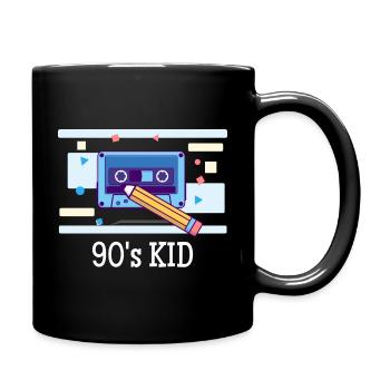 90er Kind Kindheit Bleistift Kassett Retro Old - Tasse einfarbig - Schwarz - Rechts