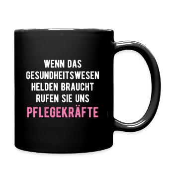 Pflegekraft - Tasse einfarbig - Schwarz - Rechts