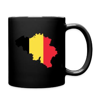 Belgien Belgium Flagge Land Heimat - Tasse einfarbig - Schwarz - Rechts
