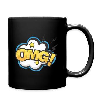 Bulle de dialogue omg éclair - Mug uni - noir - Droite