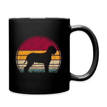 Lagotto Romagnolo Vintage Retro Circle Silhouette - Full Colour Mug - black - Right