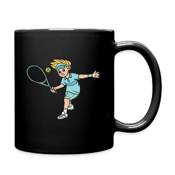 Motif du joueur de tennis pour enfants tennis pour enfants - Mug uni - noir - Droite