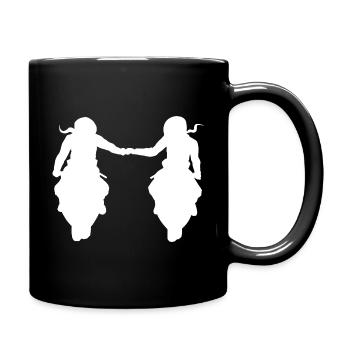 Freundinnen Biker Girls Bikerbuddys Bikerin Bike - Tasse einfarbig - Schwarz - Rechts