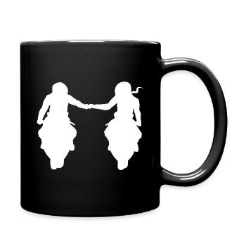 Bikercouple couple couple motorcycle super athletes - Full Colour Mug - black - Right