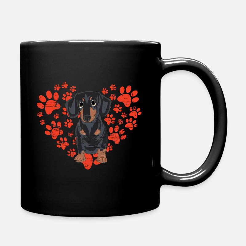 Teckel amateur de chien coeur teckel - Mug uni - noir