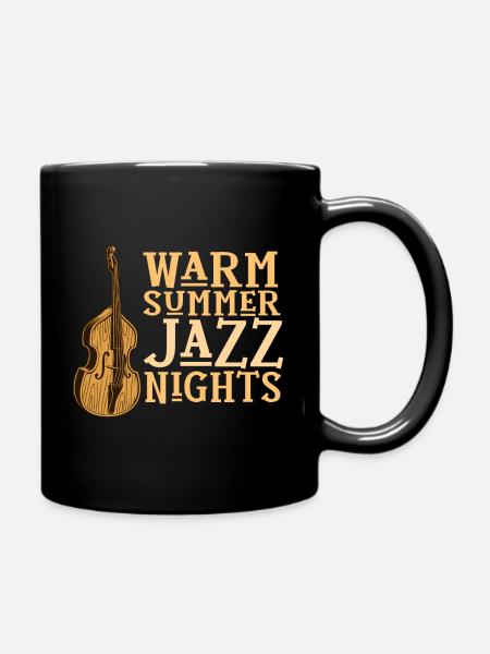 Jazz Nacht Kontrabass Jazz Liebhaber Design - Tasse einfarbig - Schwarz