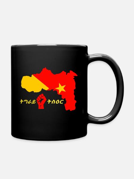 tigray map flag Ethiopia - Full Colour Mug - black
