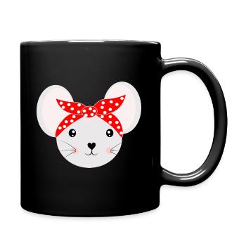 Cute Mouse - Full Colour Mug - black - Right