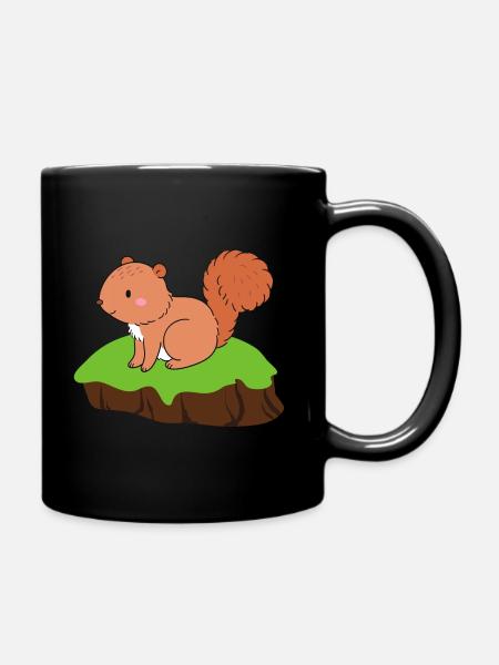 Eichhörnchen - Tasse einfarbig - Schwarz