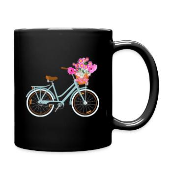 Floral Flowers Women's Wheel Bicycle Women - Full Colour Mug - black - Right