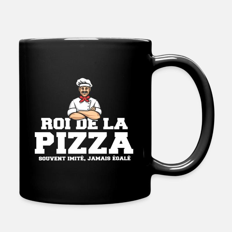 Roi de la pizza pizzaiolo cadeau drôle - Mug uni - noir
