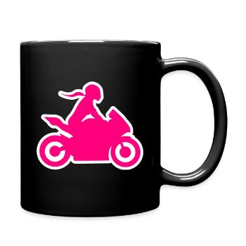 Motorcycle Ride Bikergirl Biker Woman Motorcycle - Full Colour Mug - black - Right