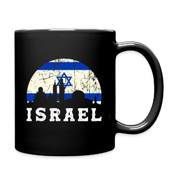 Israel Sayings Flag Gift Idea - Full Colour Mug - black - Right
