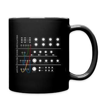 Modularer Synthesizer Analog Musikproduzent - Tasse einfarbig - Schwarz - Rechts
