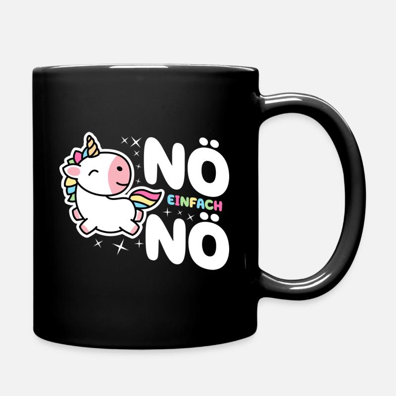 Nö einfach Nö Einhorn Mädchen Damen Teenager - Tasse einfarbig - Schwarz