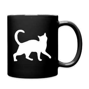 White Cat - Full Colour Mug - black - Right