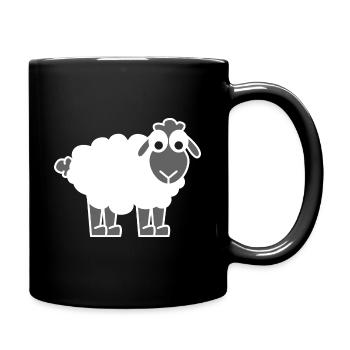 mignon mouton motif - Mug uni - noir - Droite
