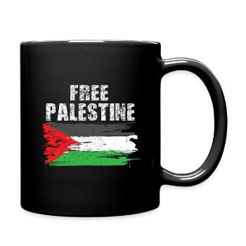 Free Palestine - Tasse einfarbig - Schwarz - Rechts