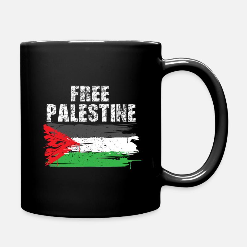 Free Palestine - Tasse einfarbig - Schwarz