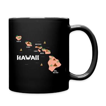 Hawaiian Islands Map Vintage Souvenir - Tasse einfarbig - Schwarz - Rechts