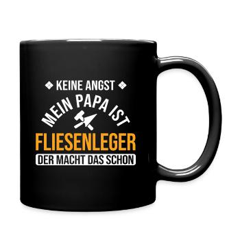 Fliesenleger Handwerker - Tasse einfarbig - Schwarz - Rechts