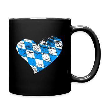 Herz Bayer Bayern weißblau - Tasse einfarbig - Schwarz - Rechts