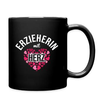 Erzieherin Kinder - Tasse einfarbig - Schwarz - Rechts