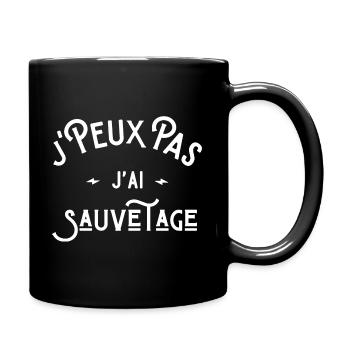 je peux pas j'ai sauvetage idée cadeau humour - Mug uni - noir - Droite