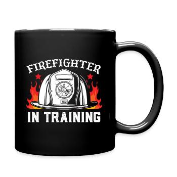 Feuerwehrmann In Ausbildung - Tasse einfarbig - Schwarz - Rechts