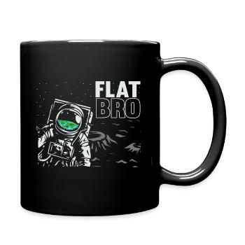 Funny Astronaut Flat Earth Conspiracy Theory - Full Colour Mug - black - Right