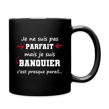 banquier homme parfait perfection banque argent - Mug uni - noir - Droite