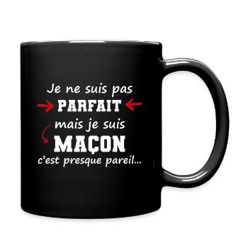 pas parfait mais maçon | cadeau homme parfait - Mug uni - noir - Droite
