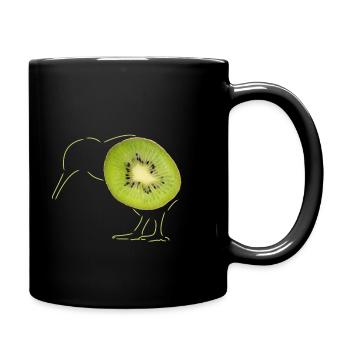 Kiwi dessiné à la main - Kiwi fruit kiwi oiseau - Mug uni - noir - Droite