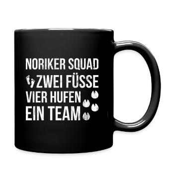 Pferd Noriker Pferde - Tasse einfarbig - Schwarz - Rechts