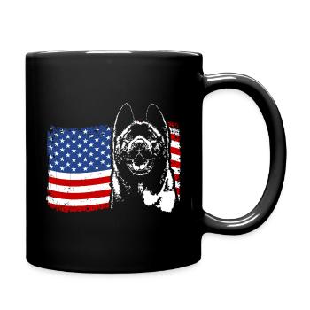 American AKITA Amérique Drapeau Wilsigns - Mug uni - noir - Droite