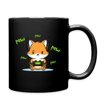 Pew Pew Pew Fuchs - Tasse einfarbig - Schwarz - Rechts