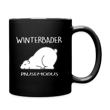 eisbader winterbader eisbär cool cold winter pause - Tasse einfarbig - Schwarz - Rechts
