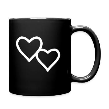Coeur Emoji Sketch Blanc - Mug uni - noir - Droite