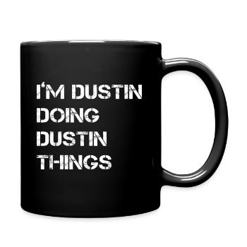 Dustin Junge Mann Geburtstag Weihnachten Geschenk - Tasse einfarbig - Schwarz - Rechts