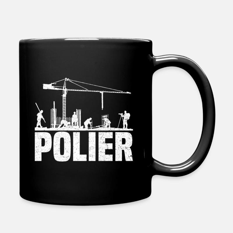 Polier auf der Baustelle - Tasse einfarbig - Schwarz