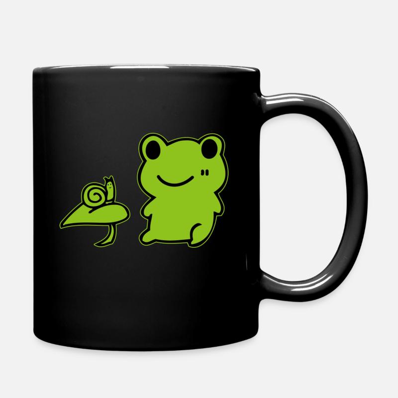 Grenouille kawaii avec escargot - Mug uni - noir
