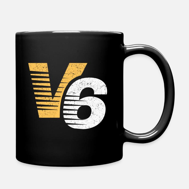 V6 engine design for six-cylinder car fans - Full Colour Mug - black