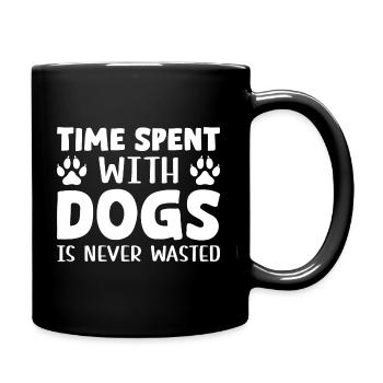 Zeit mit Hunden - Tasse einfarbig - Schwarz - Rechts