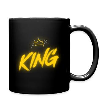 Pärchen Partnerlook Paar Geschenk King Queen - Tasse einfarbig - Schwarz - Rechts