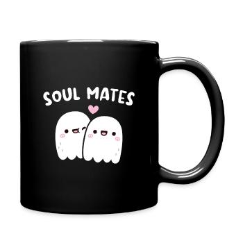 Süße Geister Seelenverwandte Wortspiel - Tasse einfarbig - Schwarz - Rechts