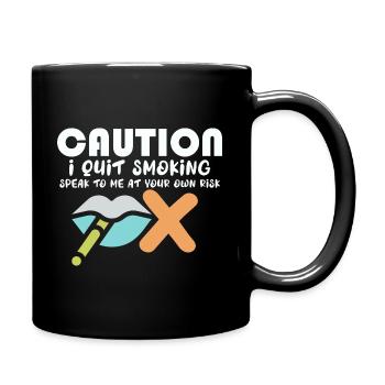 Attention J’ai arrêté de fumer Parlez - Mug uni - noir - Droite