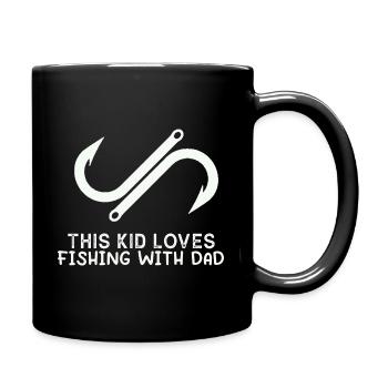 This kid loves fishing with Dad Fishing Partn - Full Colour Mug - black - Right