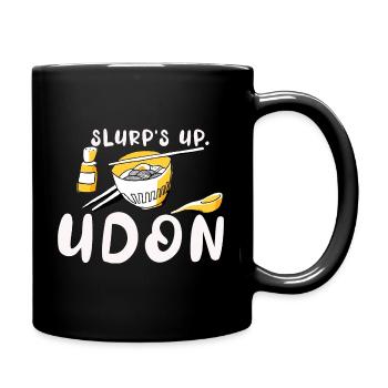 Slurp's Up Udon Noodles Pun Japanese Ramen Noodles - Full Colour Mug - black - Right