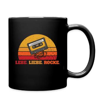 Lebe. Liebe. Rocke. - Tasse einfarbig - Schwarz - Rechts