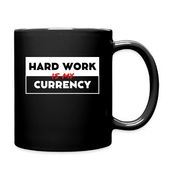BODYBUILDING T-SHIRT HARD WORK IS MY CURRENCY - Tasse einfarbig - Schwarz - Rechts